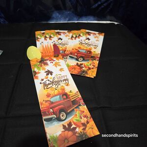 Thanksgiving Paper Red Truck Cutlery Holders – Pack of 10 Silverware Pockets